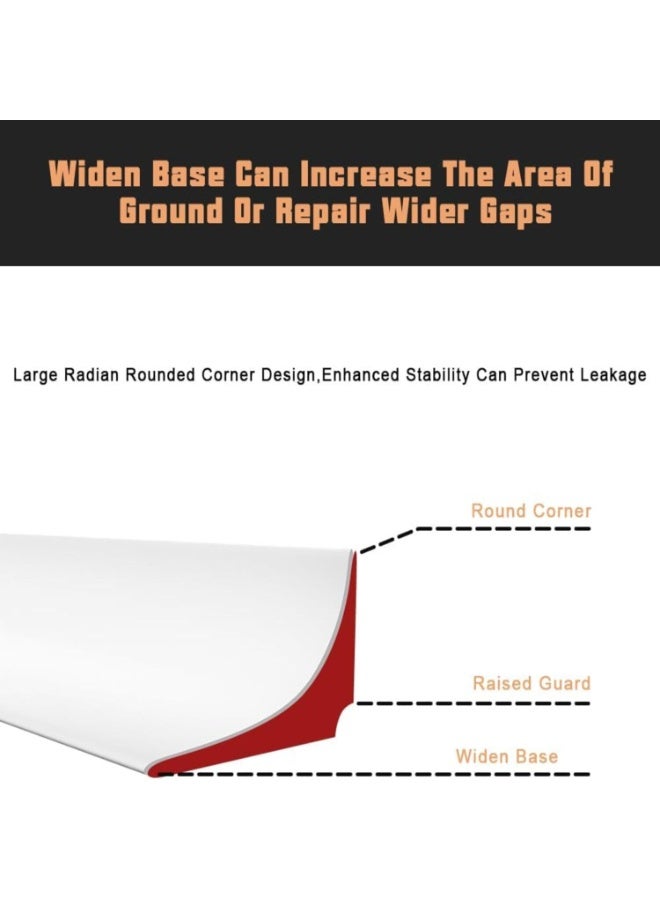 FAYET 2M Silicone Shower Water Stopper Strip, Self-Adhesive Bath and Kitchen Countertop Sealing Trim, Waterproof Floor Flood Barrier(black and white) - Image 4